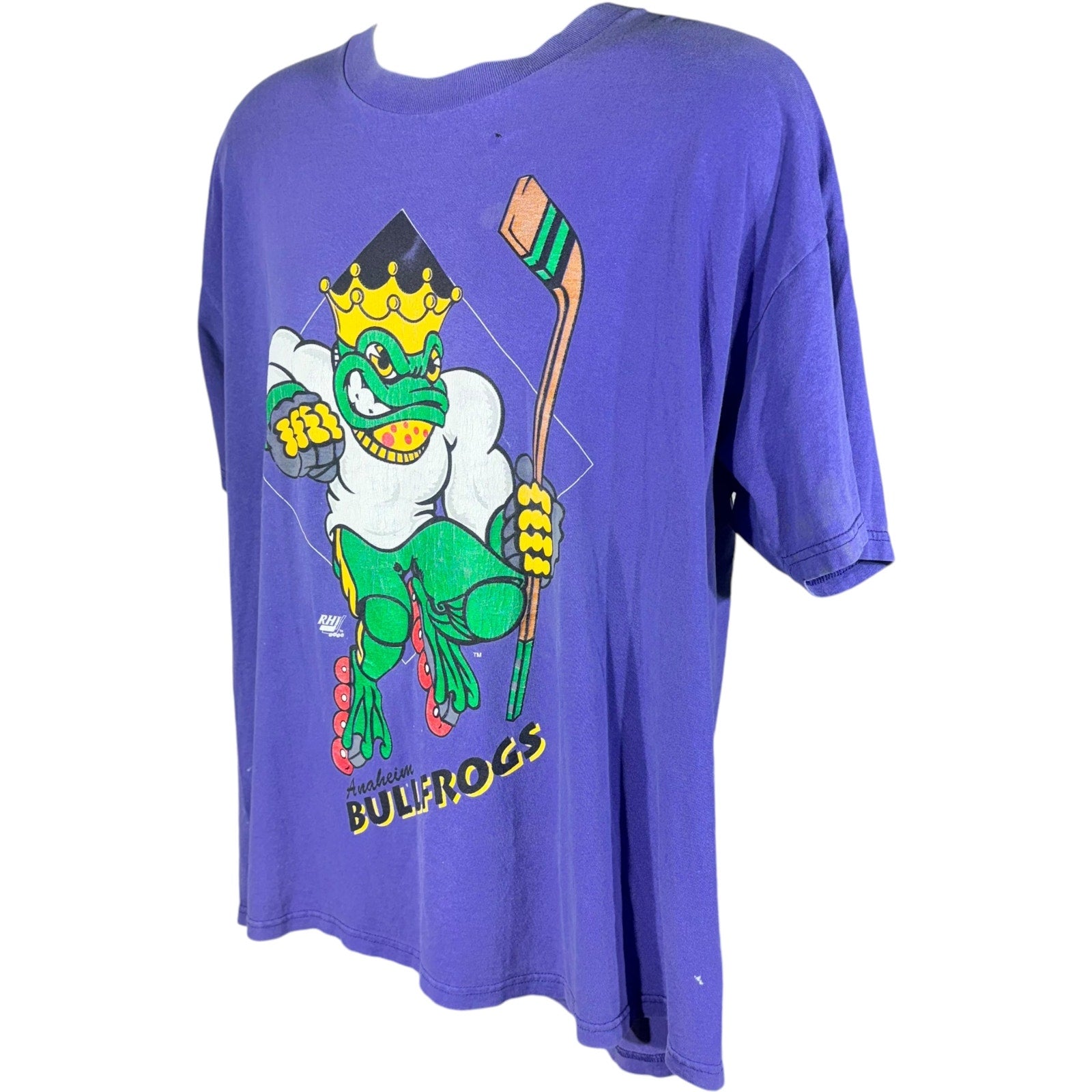 Vintage Anaheim Bullfrogs Mascot Hockey Tee 90s