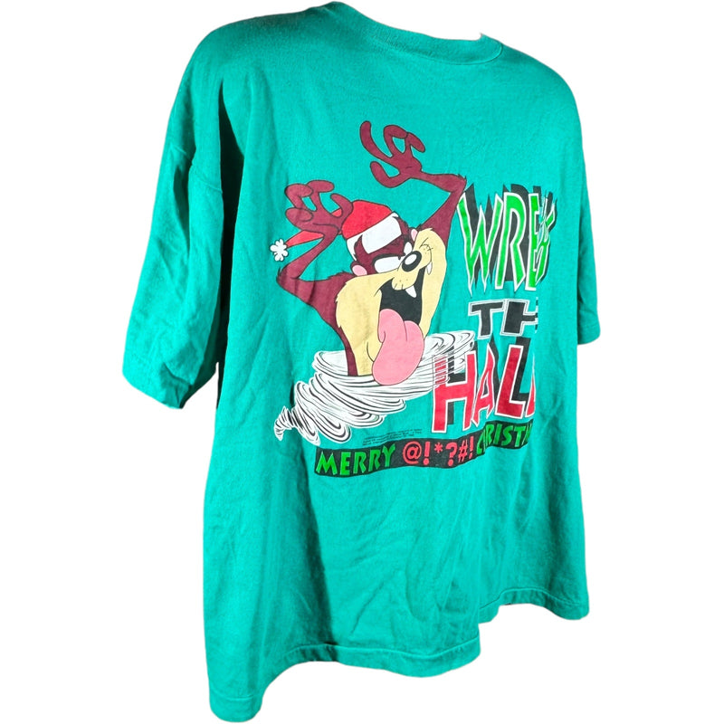 Vintage Looney Tunes Taz "Wreck The Halls" Christmas Tee