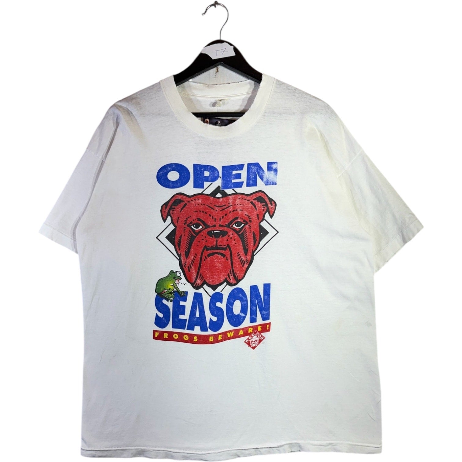 Vintage Open Season Frogs Beware Bulldog T-Shirt