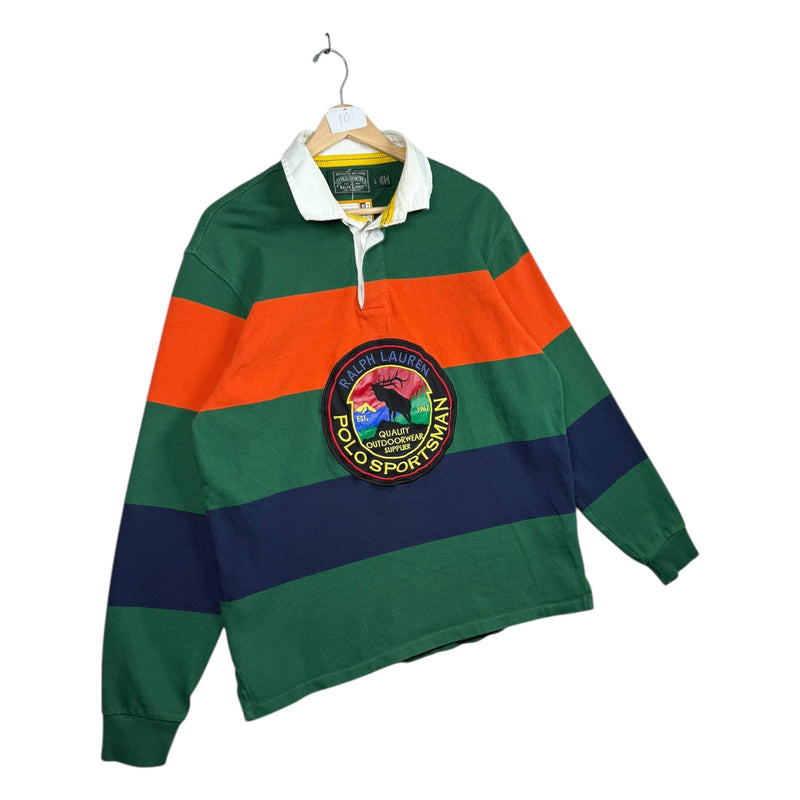 Vintage Polo Ralph Lauren Sportsman Striped Long Sleeve Rugby Shirt