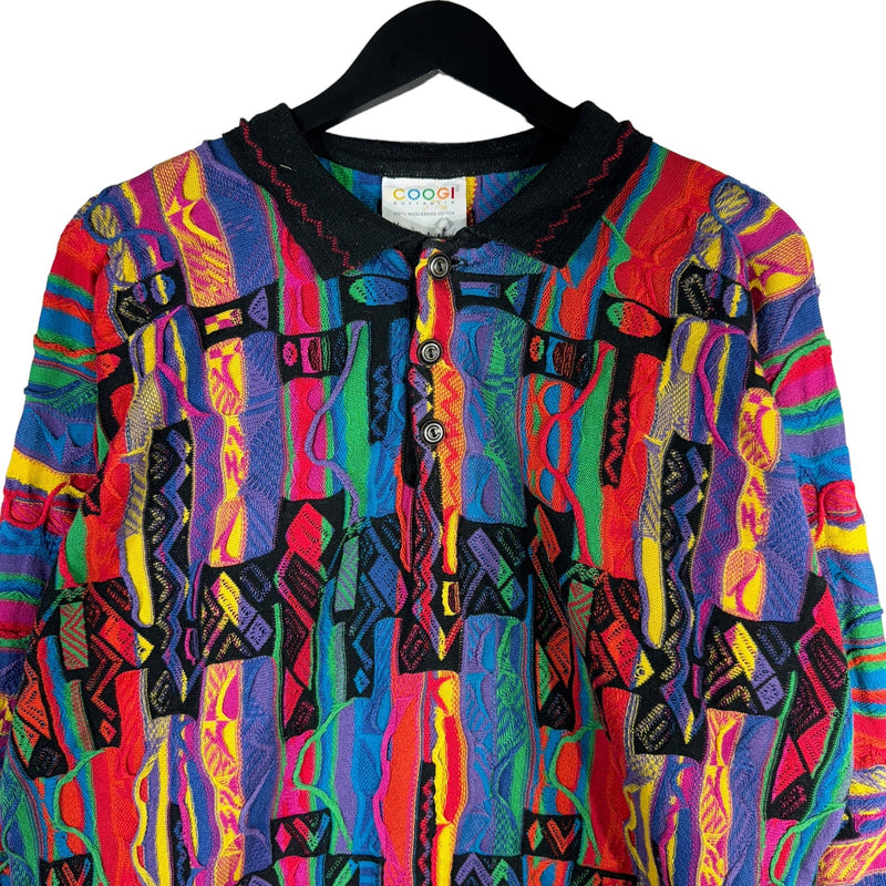 Vintage Coogi 3D Knit 1/4 Button Sweater