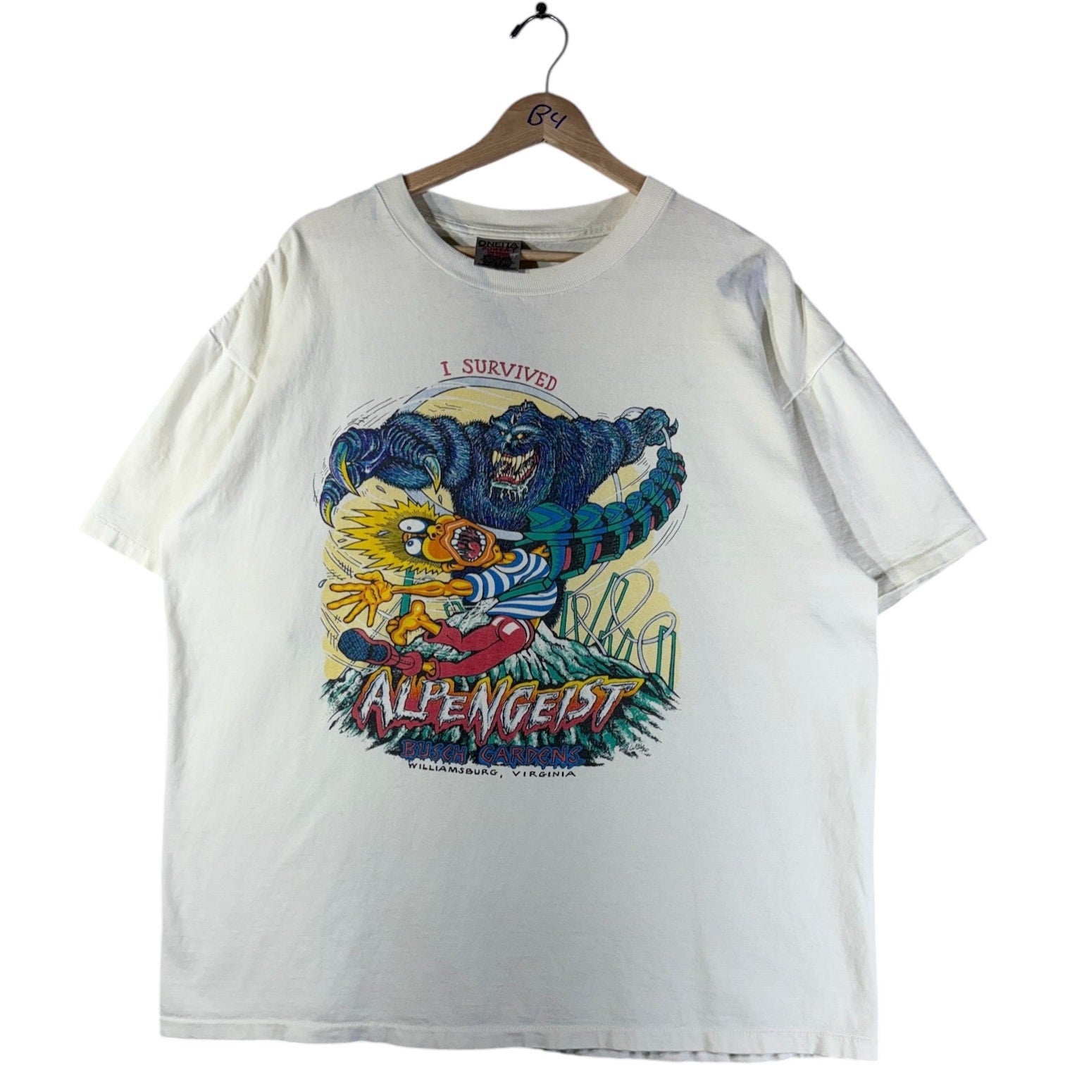 Vintage I Survived Alpengeist Busch Gardens 90s T-Shirt