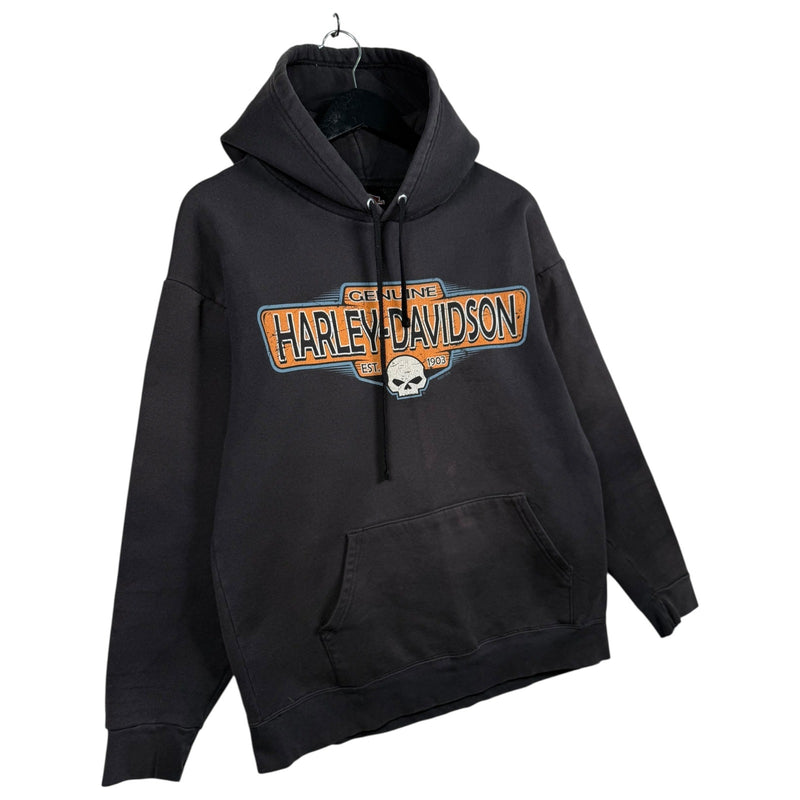 Vintage Harley Davidson Black Gold Pullover Hoodie