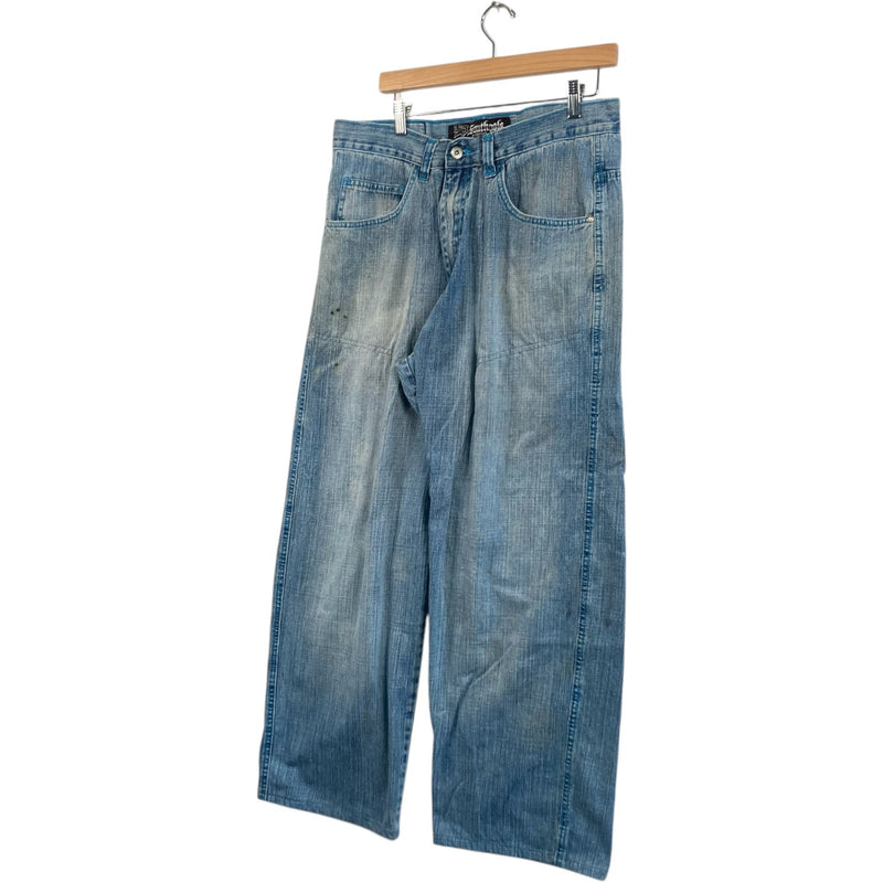 Vintage Southpole Faded Wide Leg Denim Jeans 35 x 30