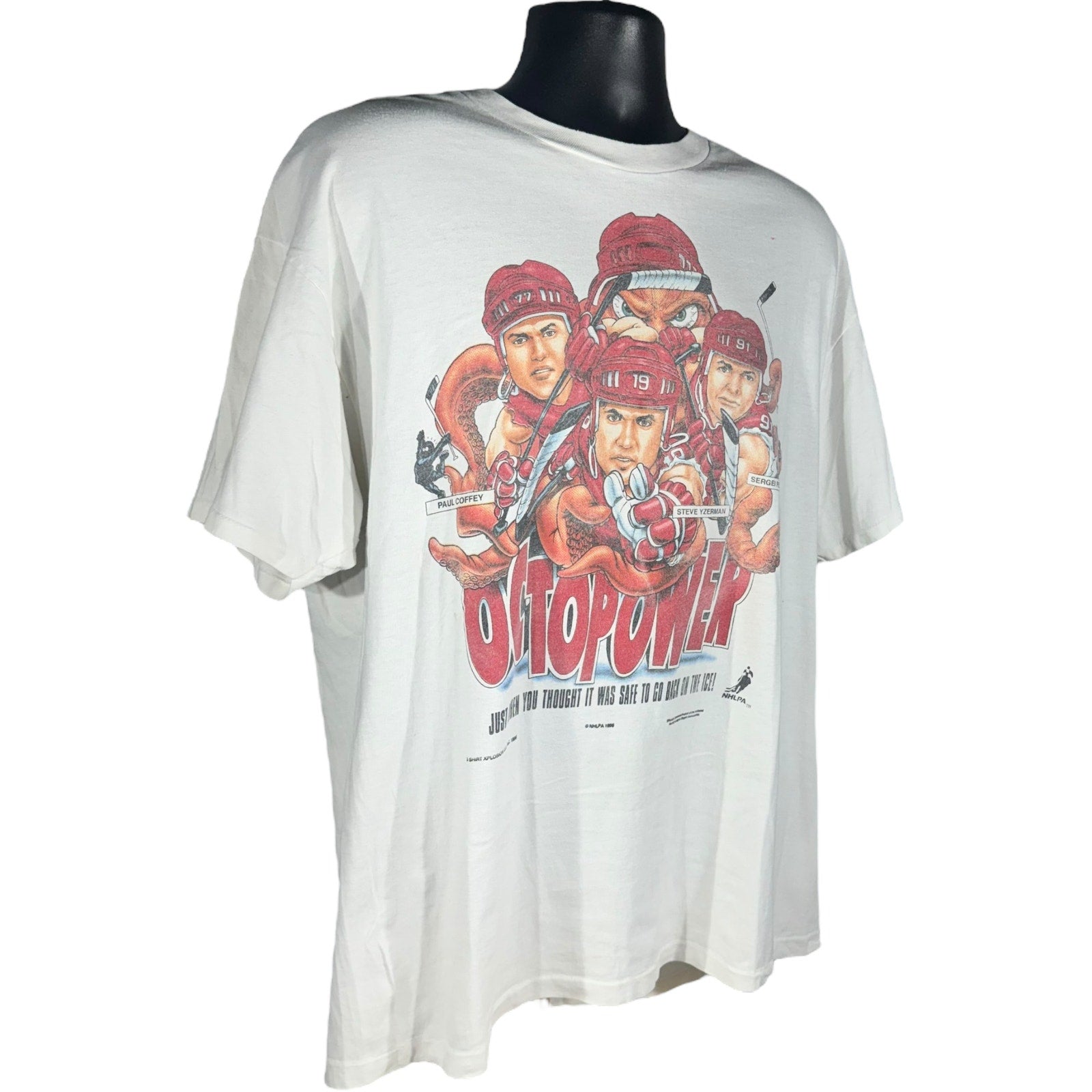 Vintage Detroit Red Wings "Octopower" Caricature Tee 1996