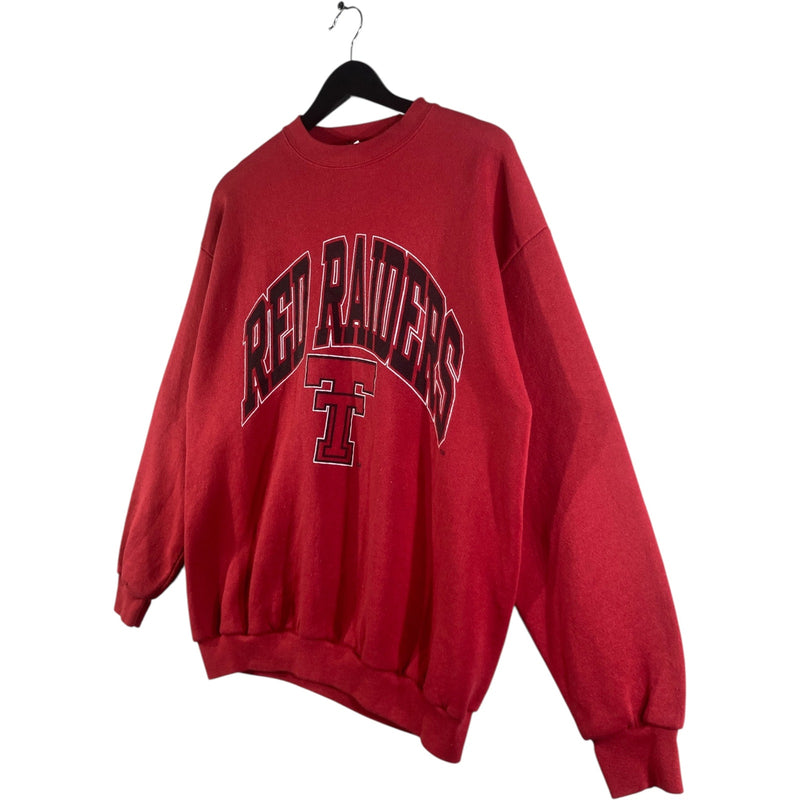 Vintage Logo 7 Texas Tech Red University Raiders Crewneck