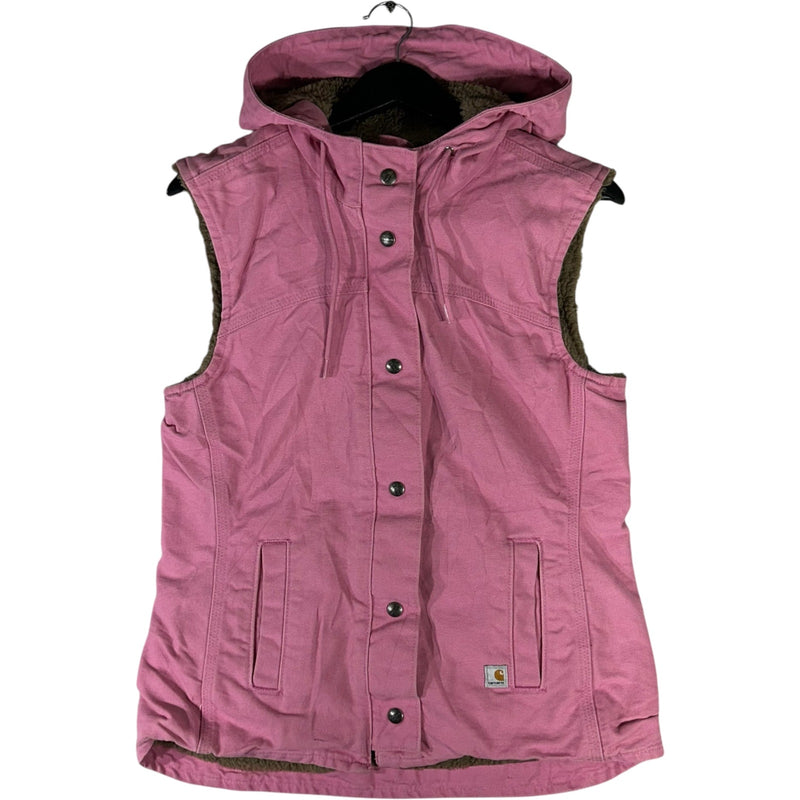 Vintage Women's Carhartt Hooded Sherpa-Lined Vest