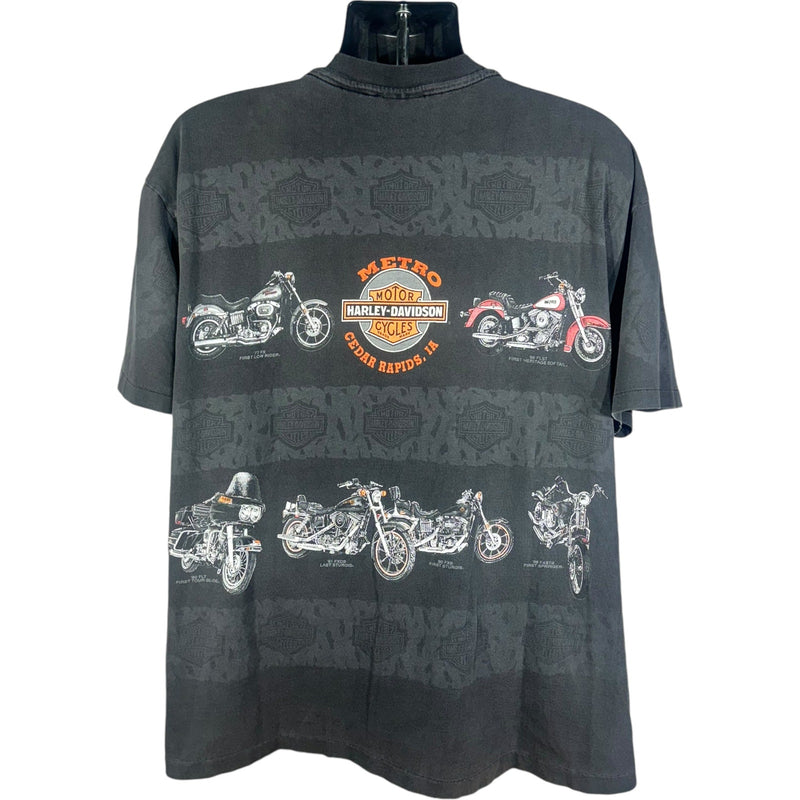 Vintage Harley Davidson Motorcycle AOP Tee 90s