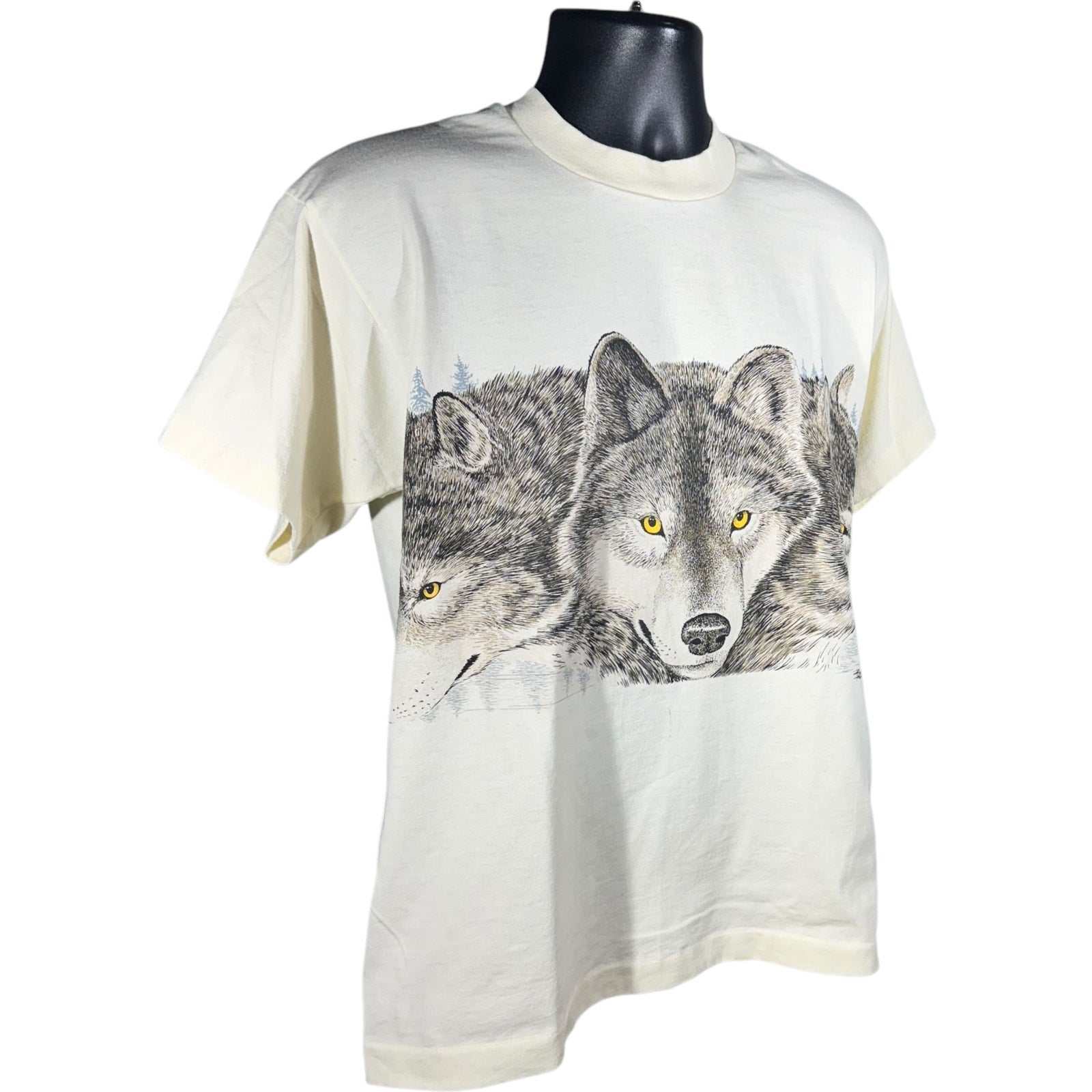 Vintage Wolves In The Woods Nature Tee 90s