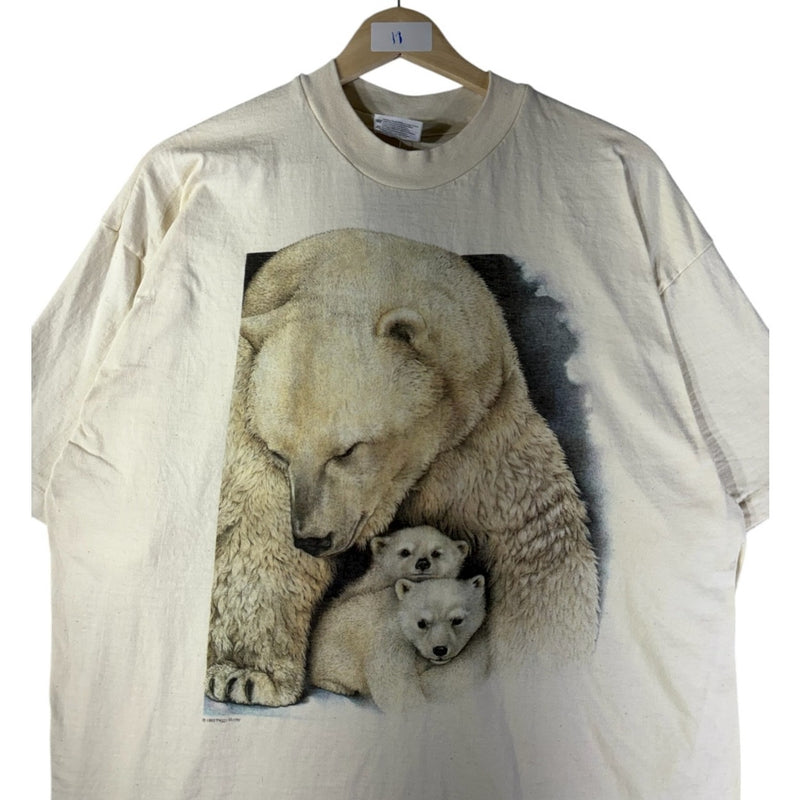 Vintage Polar Bear Family Wildlife Graphic T-Shirt