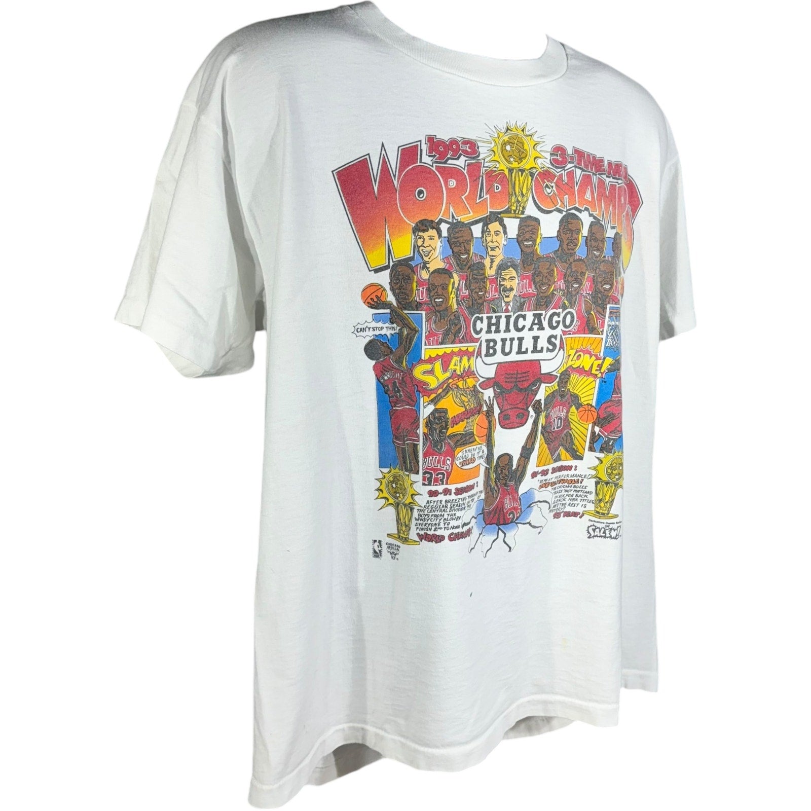 Vintage Chicago Bulls World Champions Caricature Tee 1993