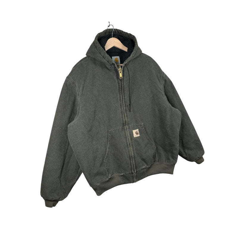 Vintage Carhartt Full Zip Canvas Hoodie Jacket