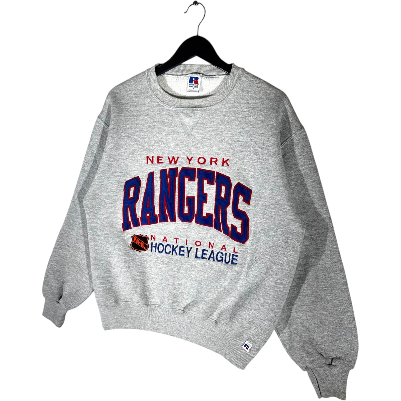 Vintage Russell New York Rangers Spellout NHL Crewneck 90s