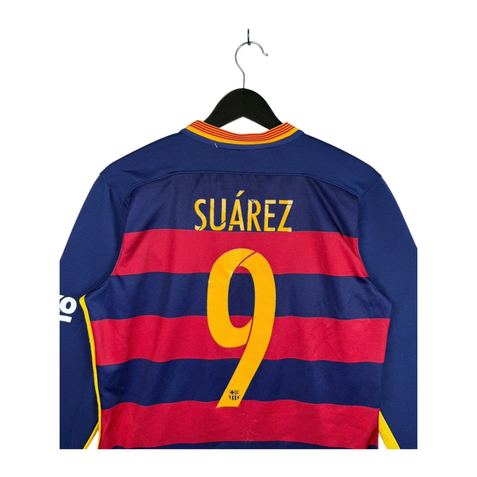 Vintage FC Barcelona Nike Qatar Airways 2015 FIFA Soccer Jersey