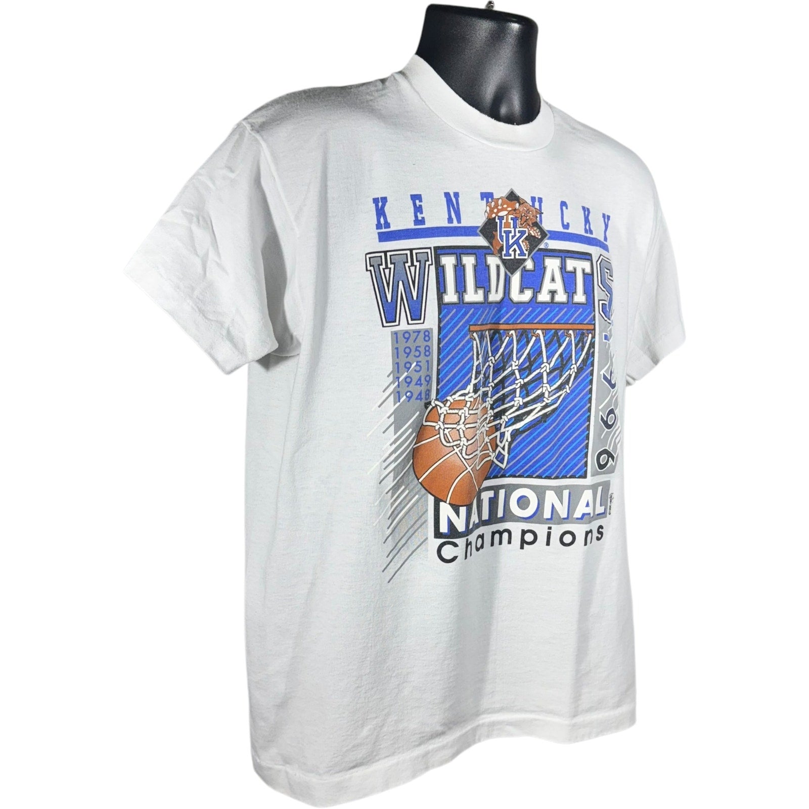 Vintage University Of Kentucky Wildcats Basketball Tee 1996