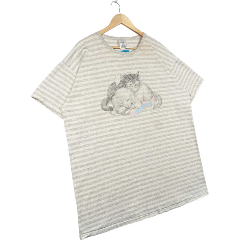 Vintage Kitty And Dog Sleeping Tee
