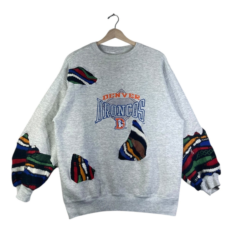 Vintage Denver Broncos Southwestern Patchwork NFL Crewneck