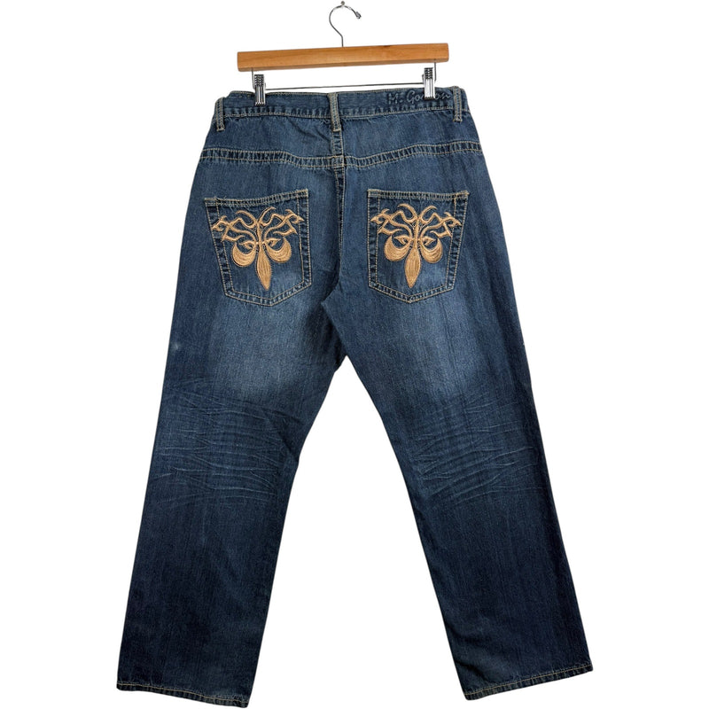 Vintage M.Gordon Embroidered Pockets Straight Denim Jeans 36x30
