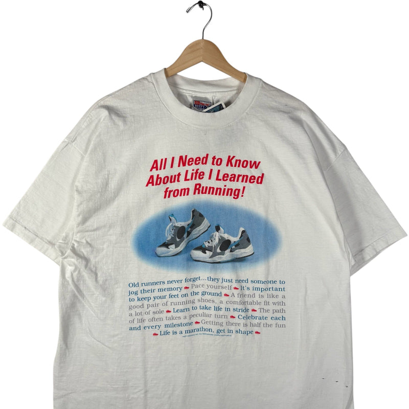 Vintage "I Learned From Running" Quote Tee