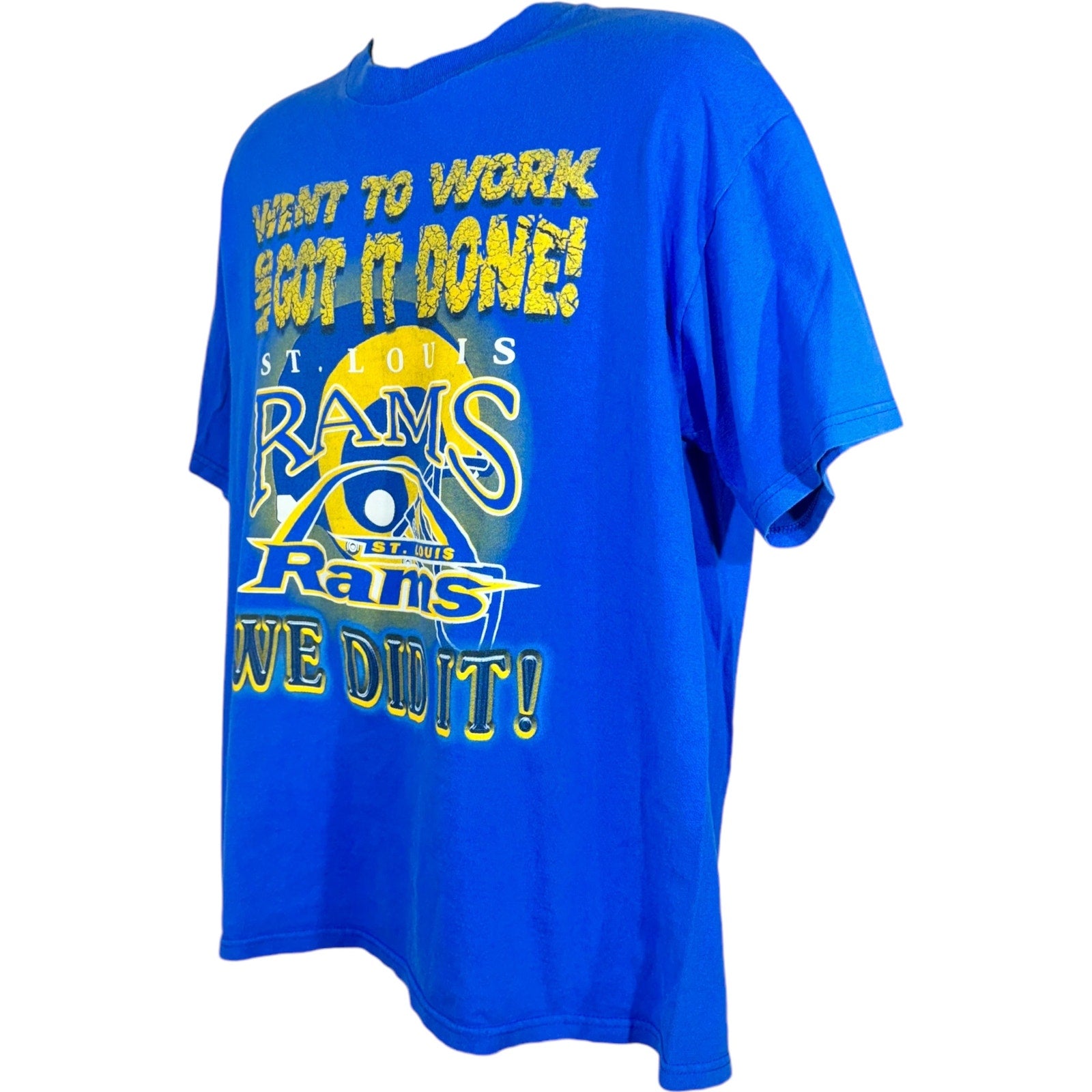 Vintage St Louis Rams "Went To Work And Got It Done" NFL Tee