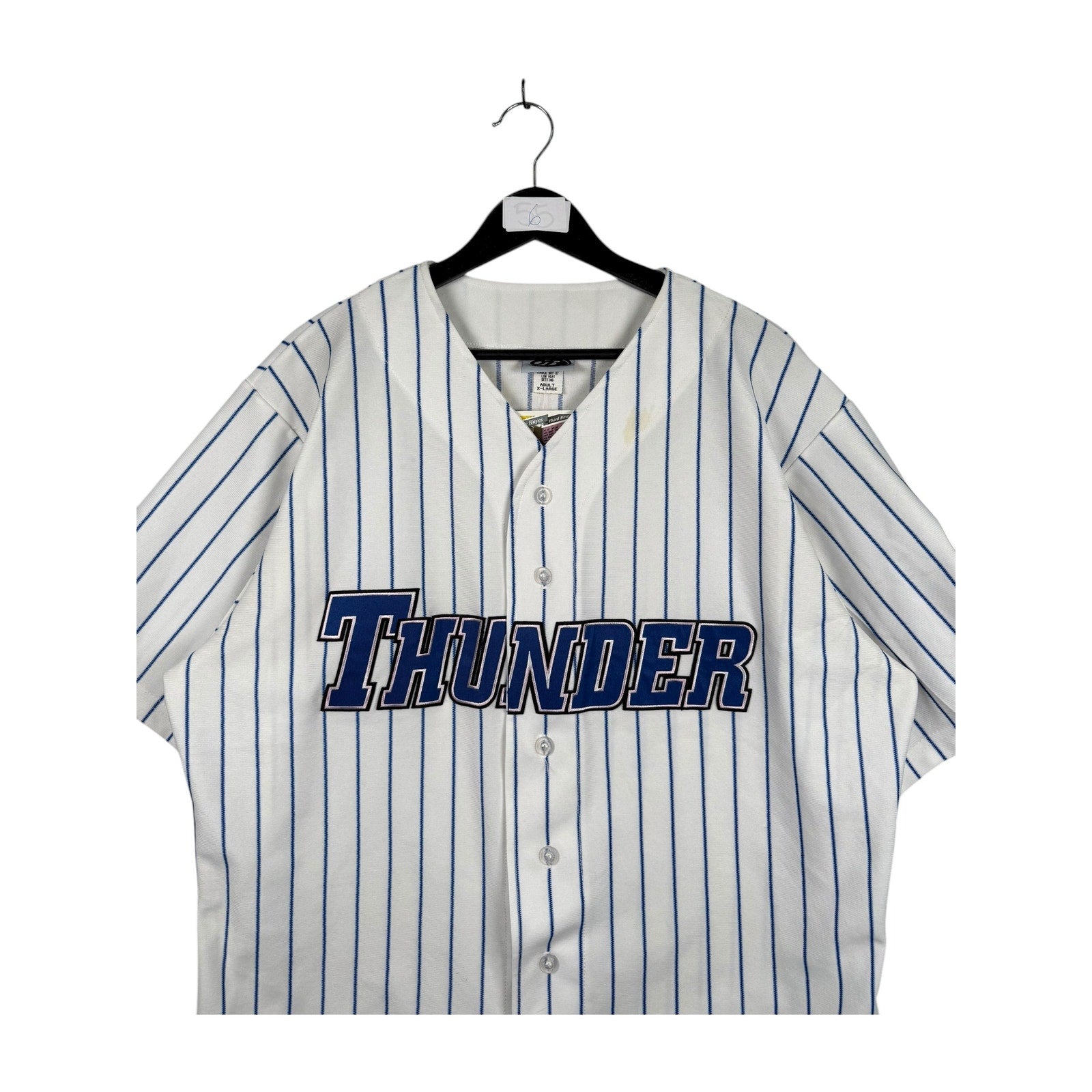 Vintage Thunder Pinstripe Baseball Button Up Jersey