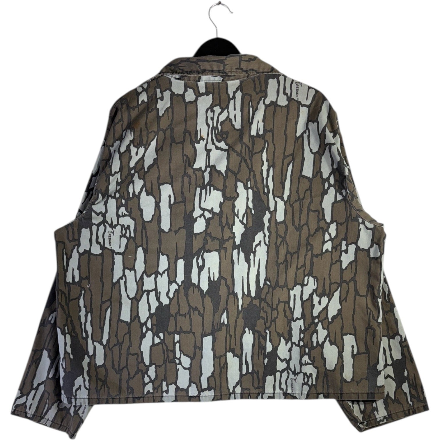 Vintage Tree Bark Camo Long Sleeve Button Up Jacket