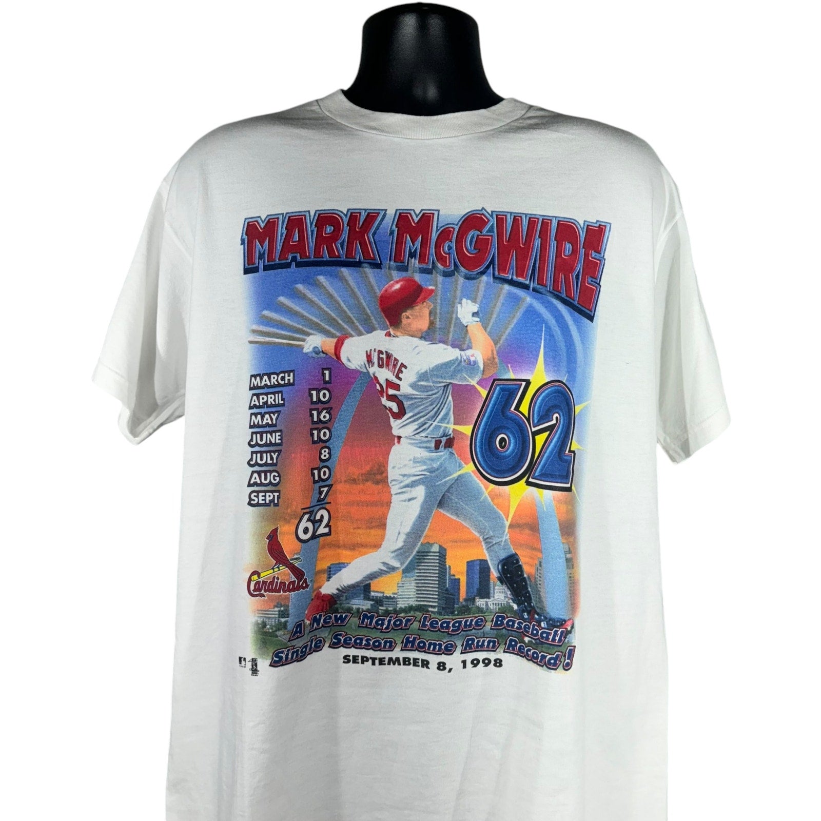 Vintage MLB Mark McGuire 62 Home Runs Tee