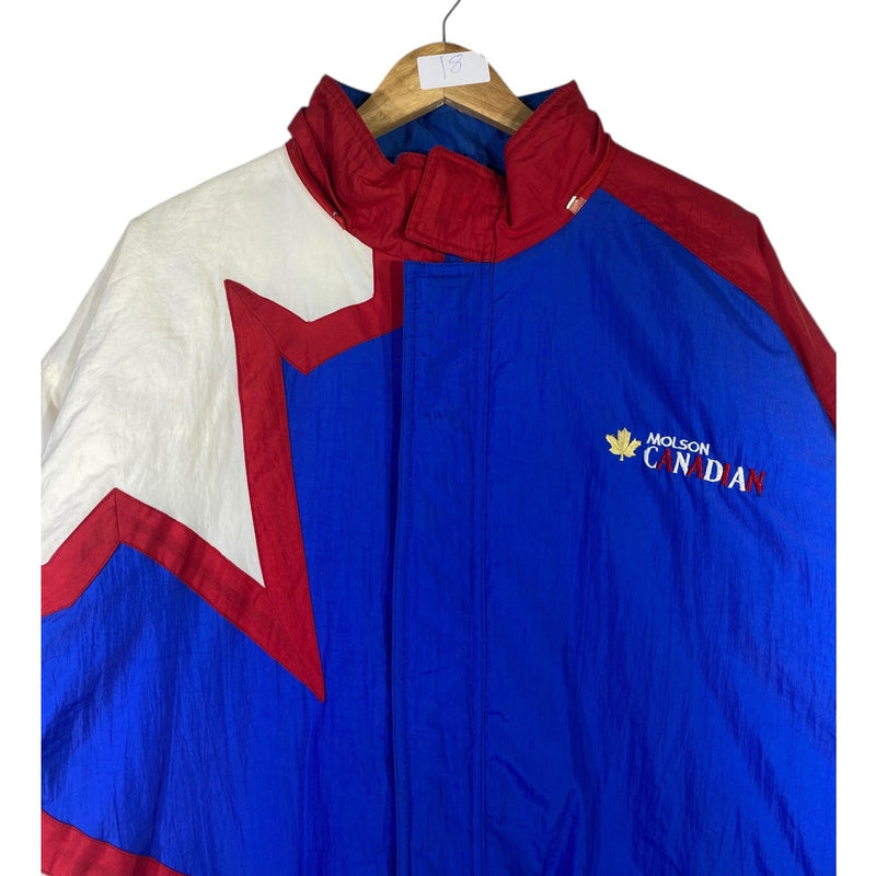 Vintage Molson Canada Maple Leaf Colorblock Puffer Jacket