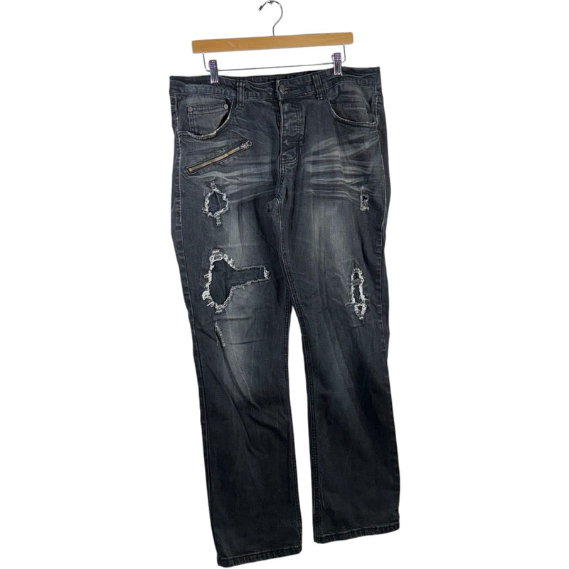 Y2K Rock Rebel Wide Leg Denim Jeans 38 x 33