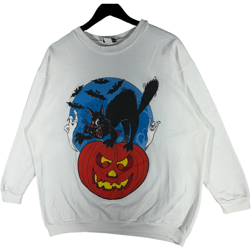 Vintage Black Cat Halloween Crewneck