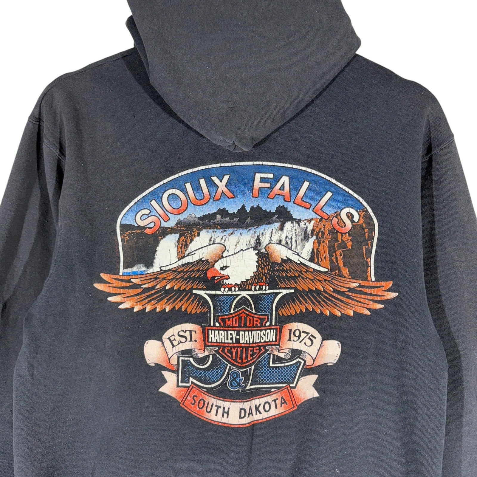 Vintage Harley Davidson Sioux Falls Full Zip Hoodie 90s