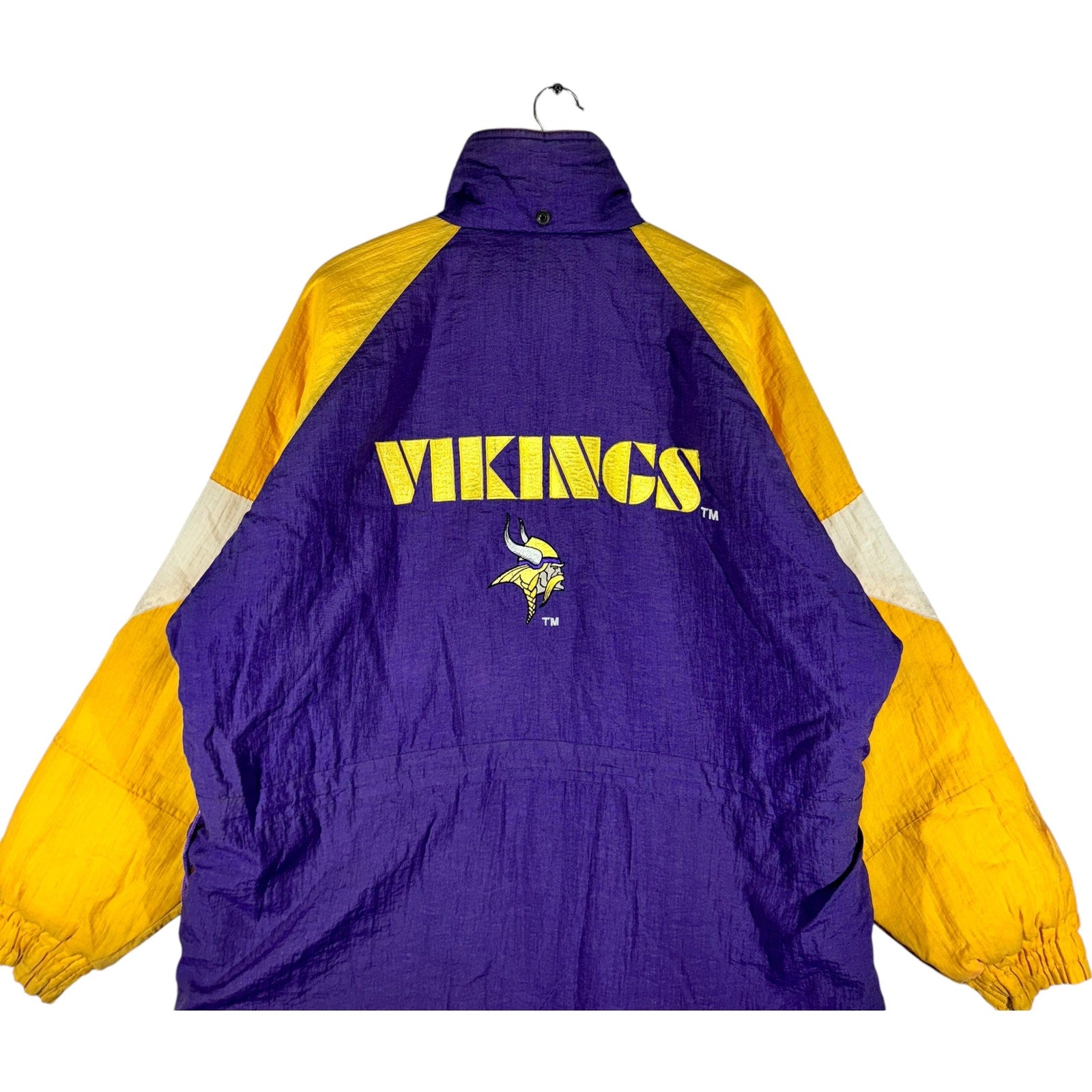 Vintage Logo 7 Minnesota Vikings NFL Hooded Puffer Jacket