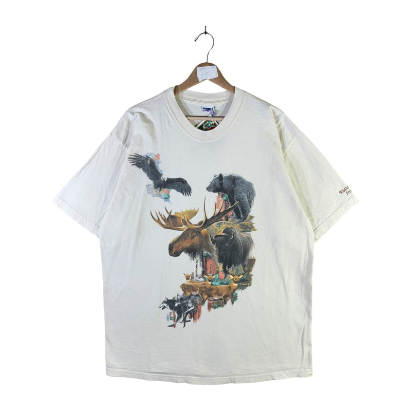 Vintage Wildlife Animals Moose Bear Eagle Graphic T-Shirt