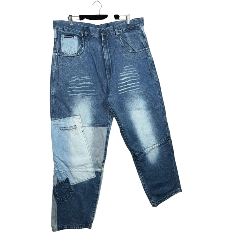 Vintage Patchwork Carpenter Distressed Denim Jeans 40