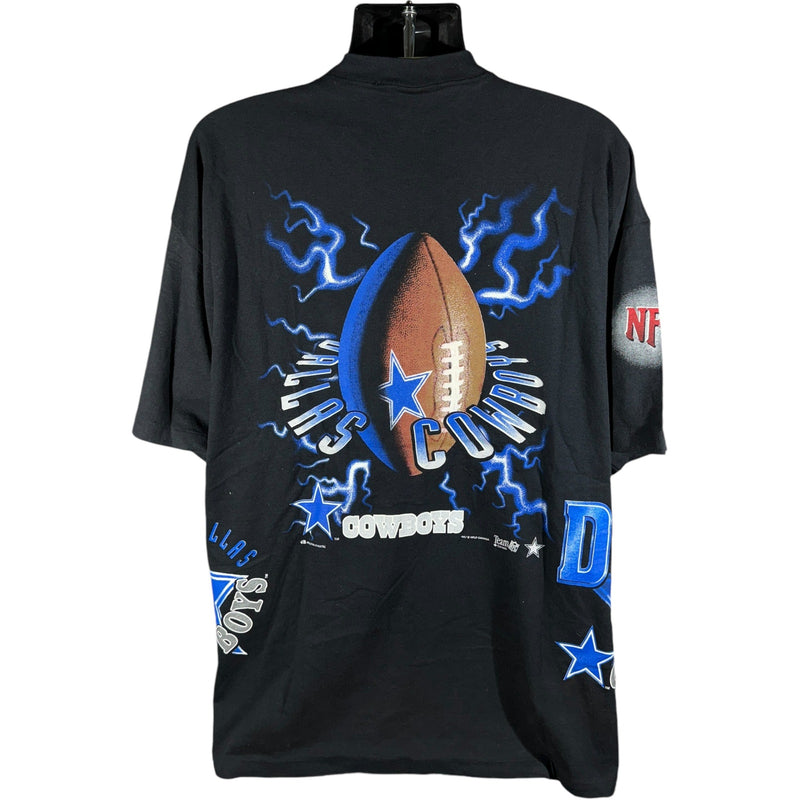 Vintage Dallas Cowboys Wrap Around AOP Lightning Tee 90s