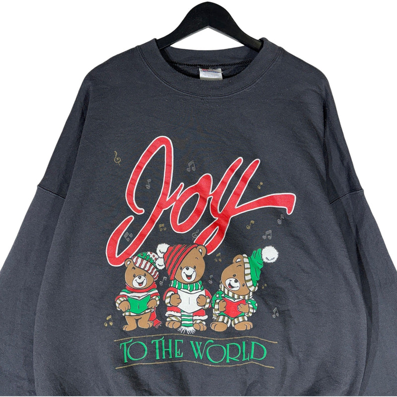 Vintage "Joy To The World" Christmas Bears Crewneck