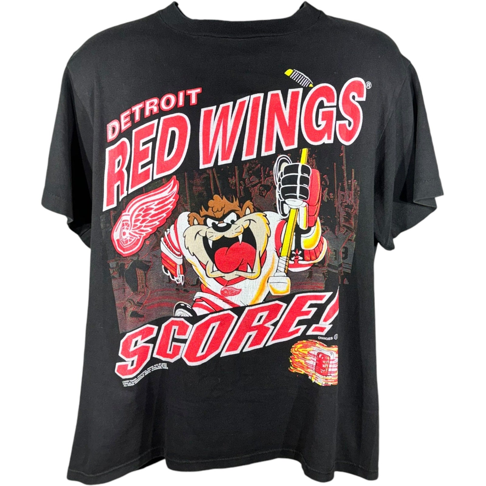 Vintage Detroit Red Wings Looney Tunes Taz NHL Tee 1992