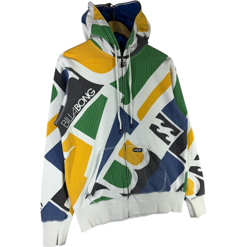 Vintage Billabong Full Zip Logo Abstract Hoodie
