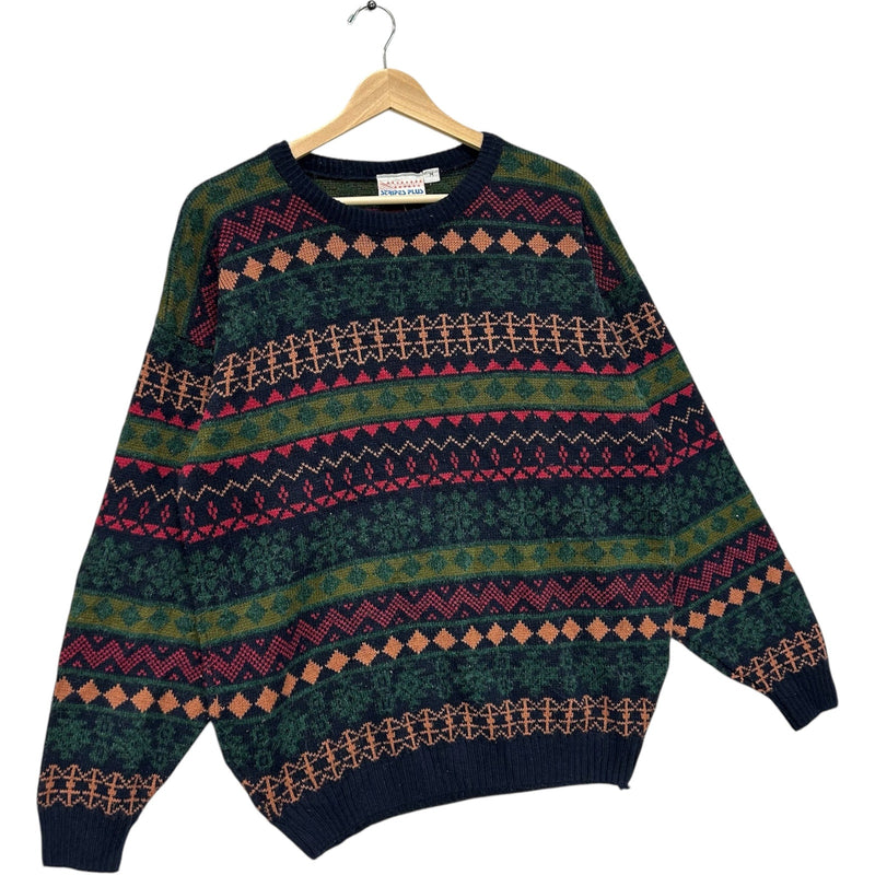 Vintage Knit Patterned Pullover Sweater