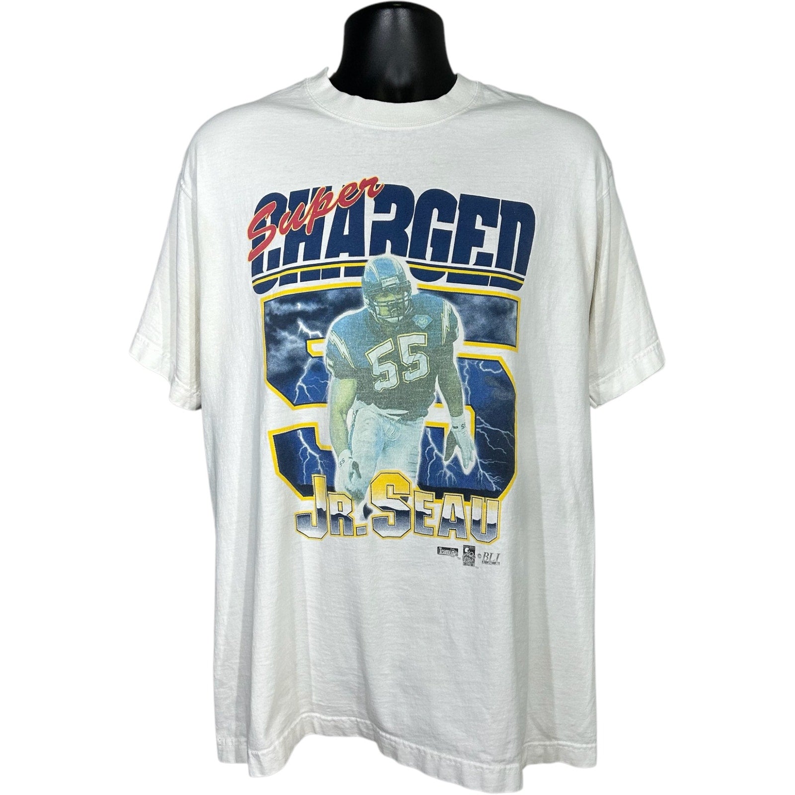 Vintage San Diego Chargers Jr. Seau "Super Charged" Tee