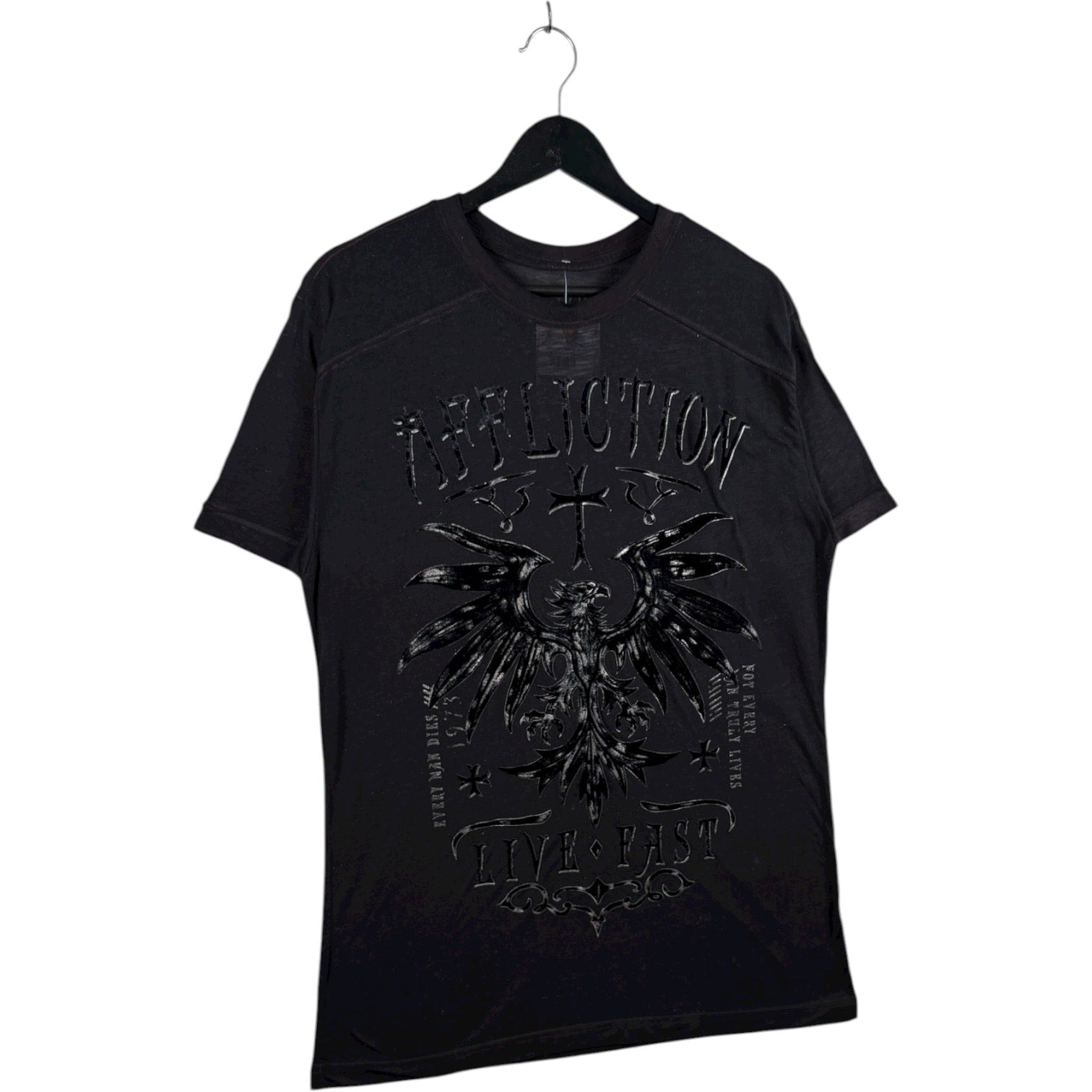 Vintage Affliction Live Fast Monochrome Print T-Shirt