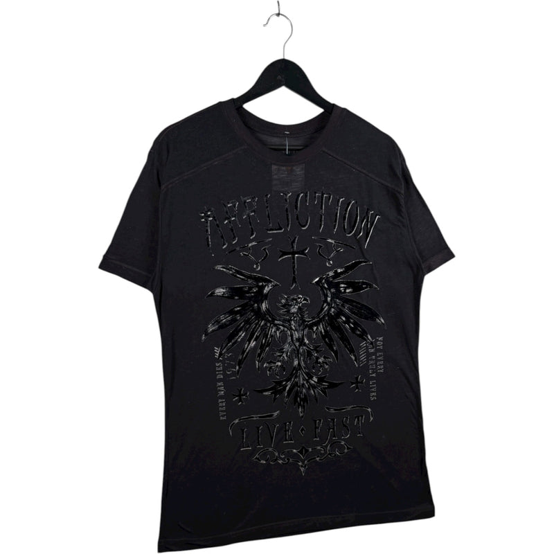 Vintage Affliction Live Fast Monochrome Print T-Shirt
