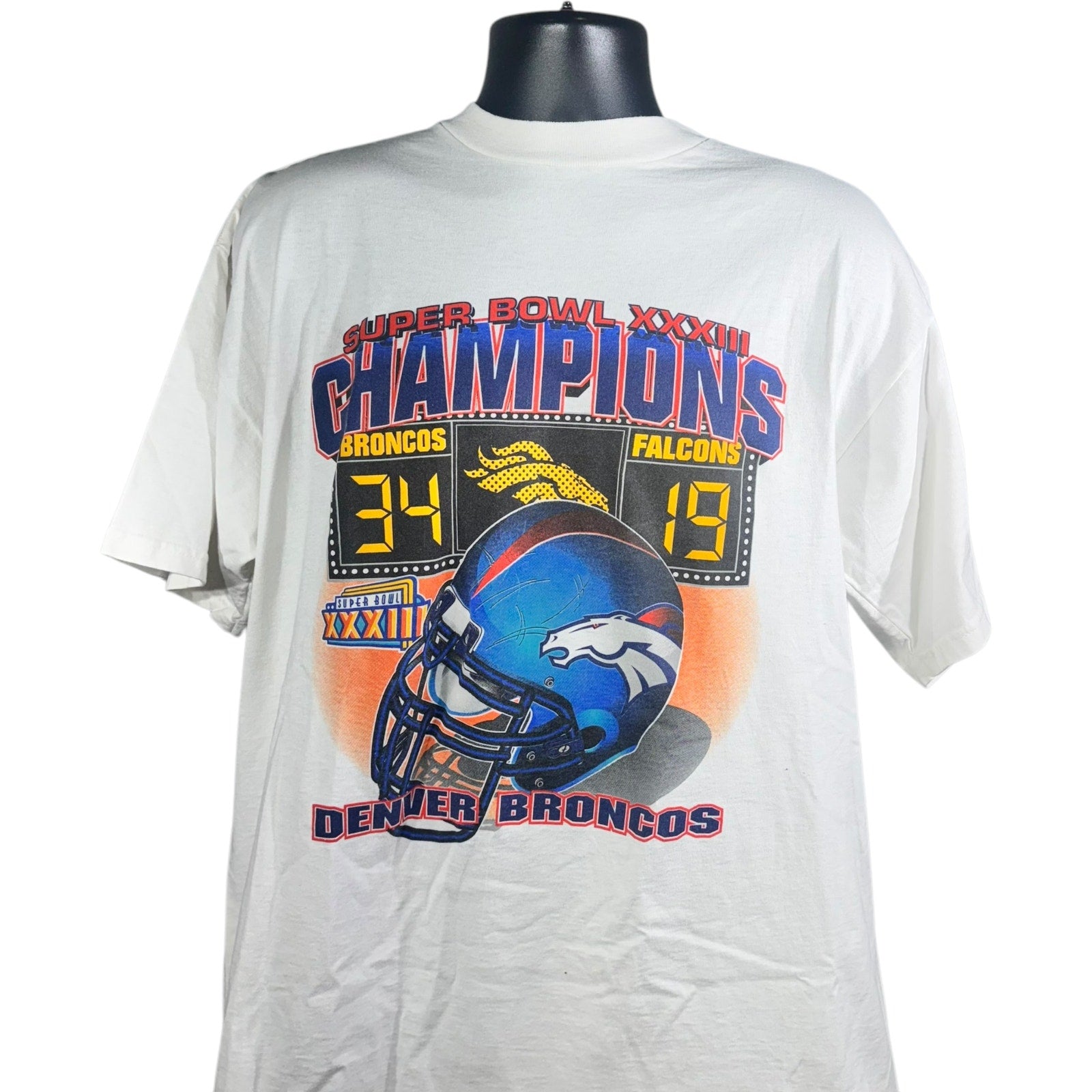 Vintage Logo 7 Denver Broncos Superbowl 33 NFL Tee