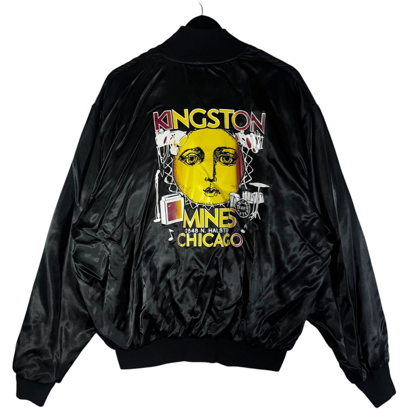 Vintage Kingston Mines Chicago Satin Bomber Jacket