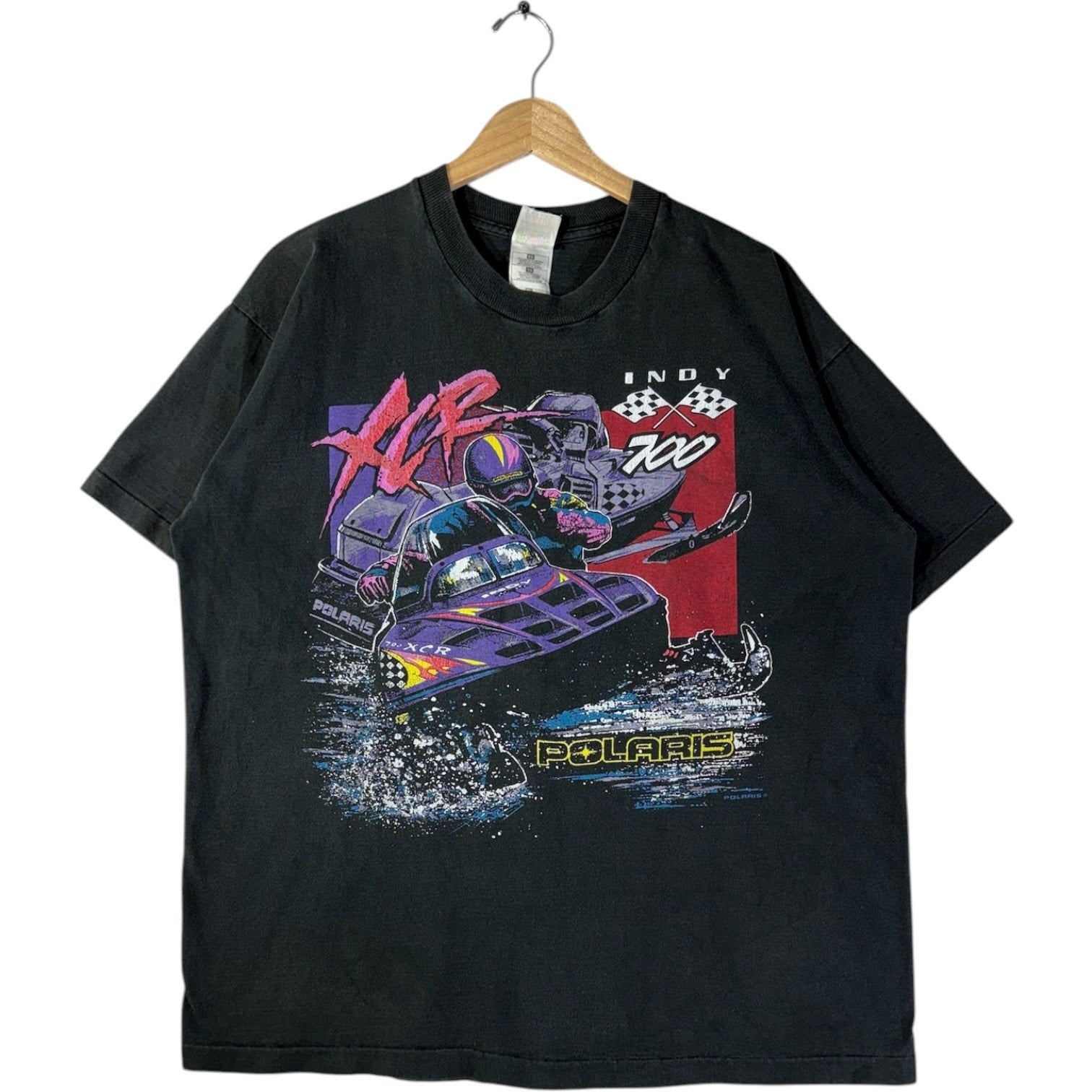 Vintage Polaris Indy Snowmobile Racing Graphic T-Shirt