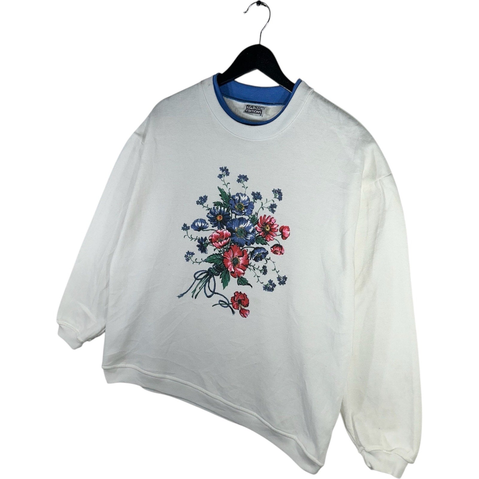 Vintage Basic Editions Flowers Double Collar Crewneck 90s