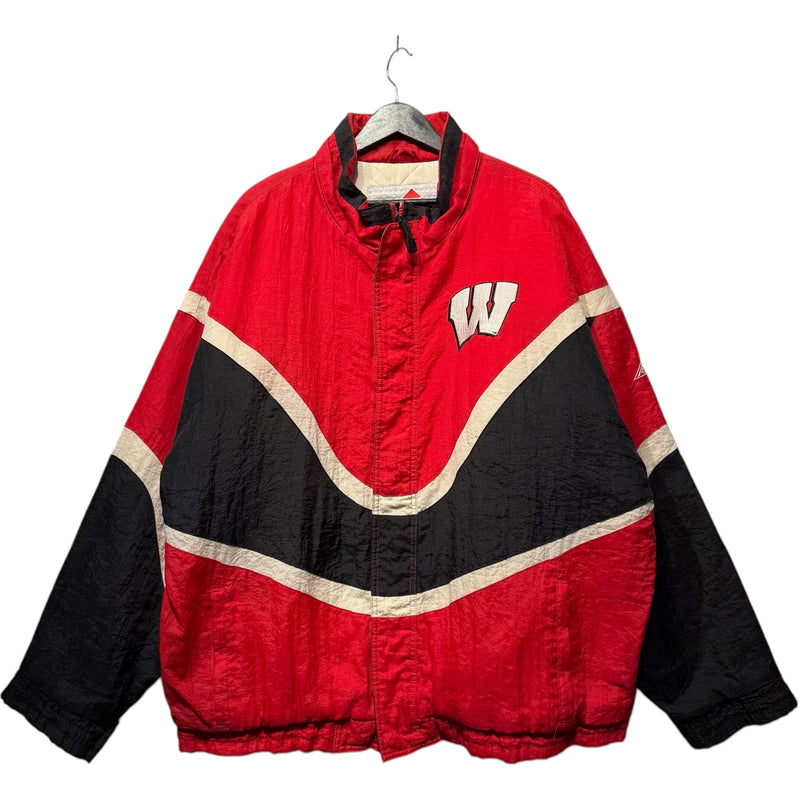 Vintage University Of Wisconsin Color Block Puffer Jacket