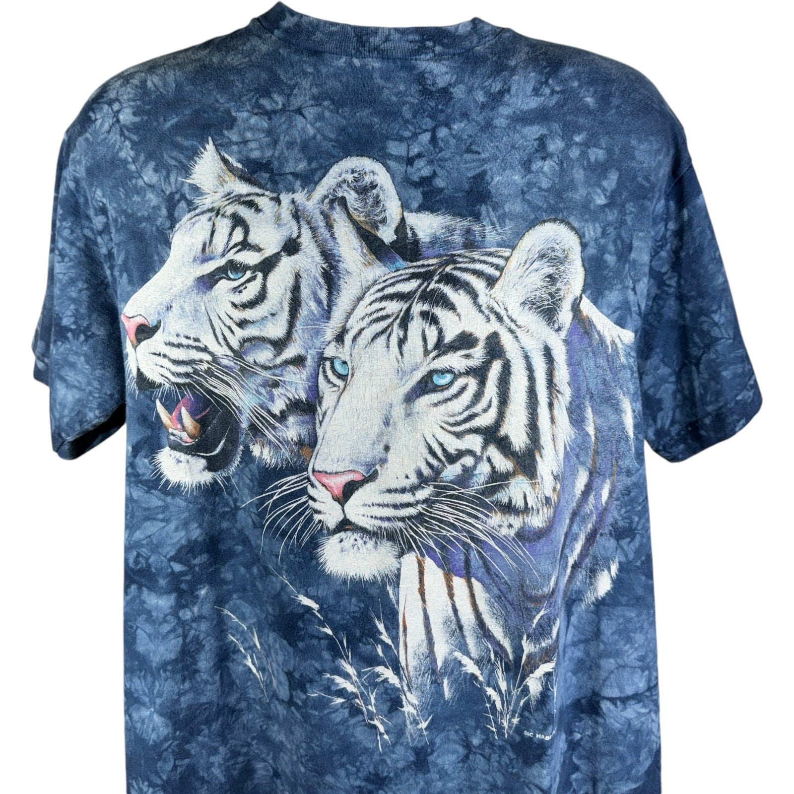 Vintage White Tiger Tie Dye Nature Tee