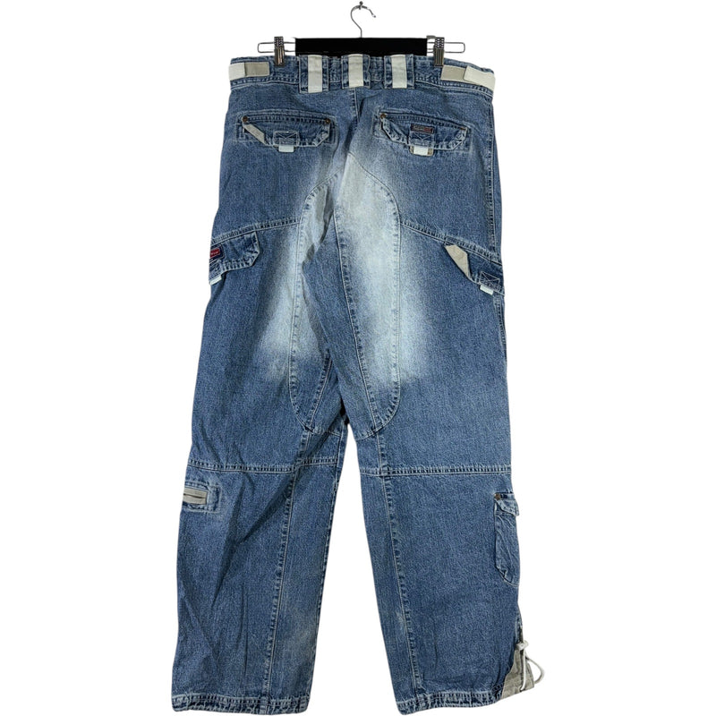 Vintage Jeans Wear Denim Double Knee Cargo Pants 36x32