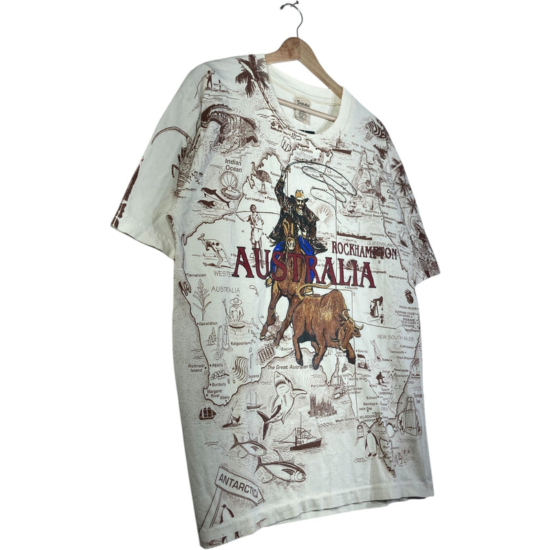 Vintage Tjapukai Rockhampton Australia Map T-Shirt